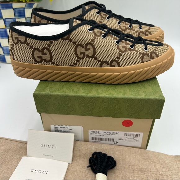 Men’s Gucci, jumbo GG low top sneaker size 10.5 made in Spain - Picture 9 of 9